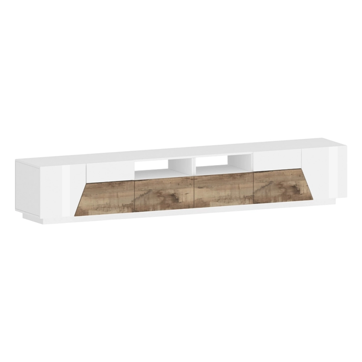 Modern TV stand unit 260x43cm living room white and wood More Wood — 5