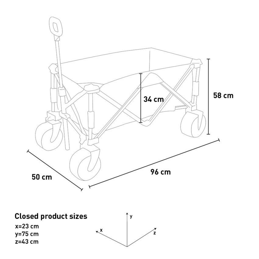 Stark Timmy Folding Beach and Garden Utility Cart 80kg — 9