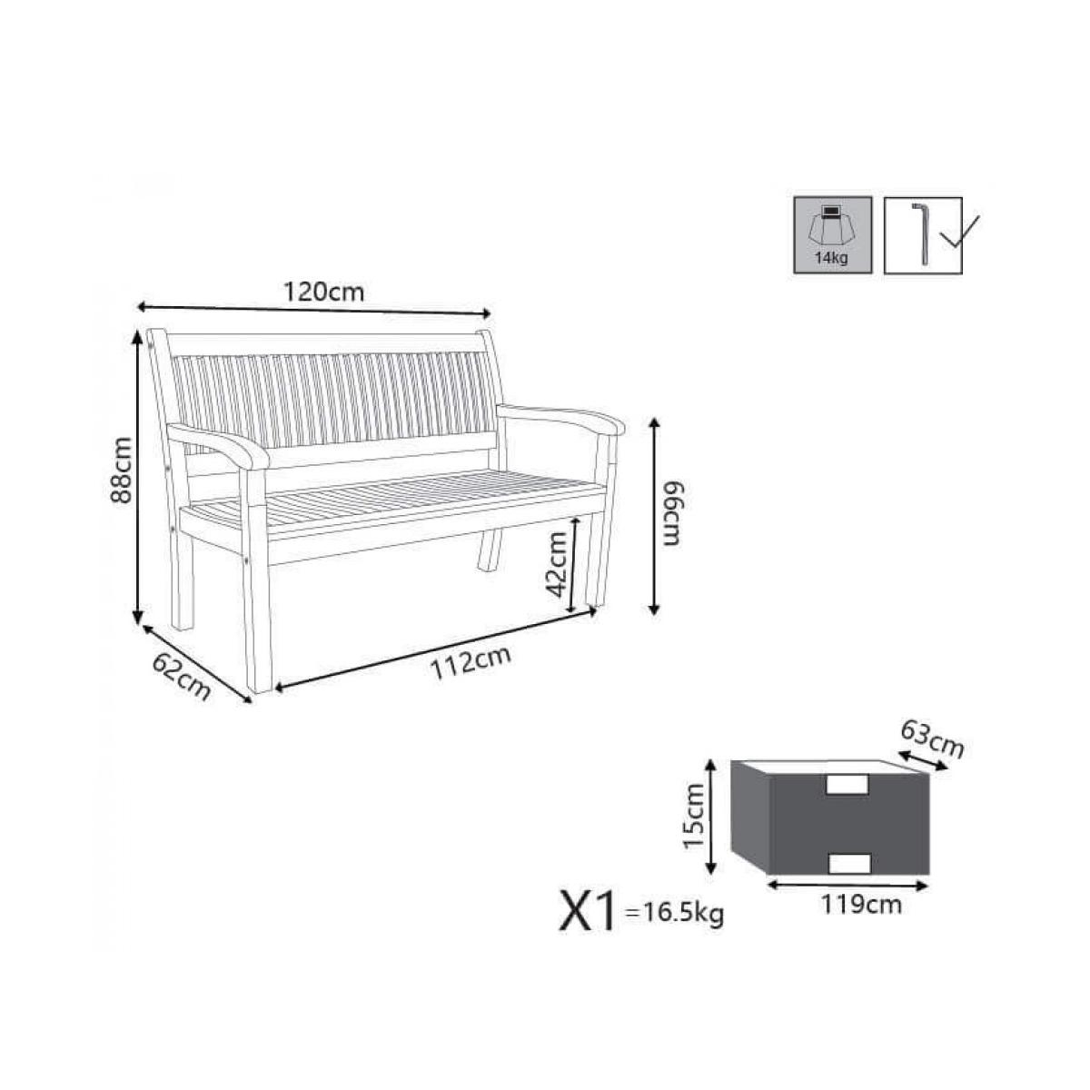 Matara Acacia Wood Outdoor Garden Bench Cosma — 7