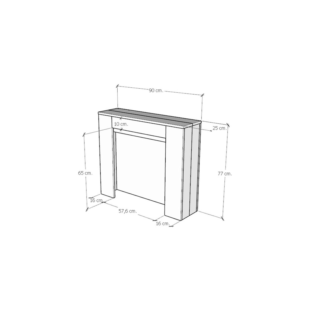 Extendable Console Dining Table for 10 People Kiba 90x25-211 — 4