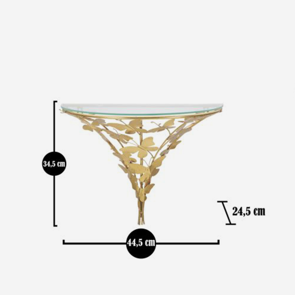 Butterflies Wall Mounted Bedside Table in Metal and Glass Mauro Ferretti — 5
