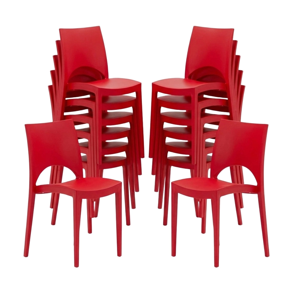 Set of 24 Stackable Chairs Paris Grand Soleil Polypropylene for Bars — 1