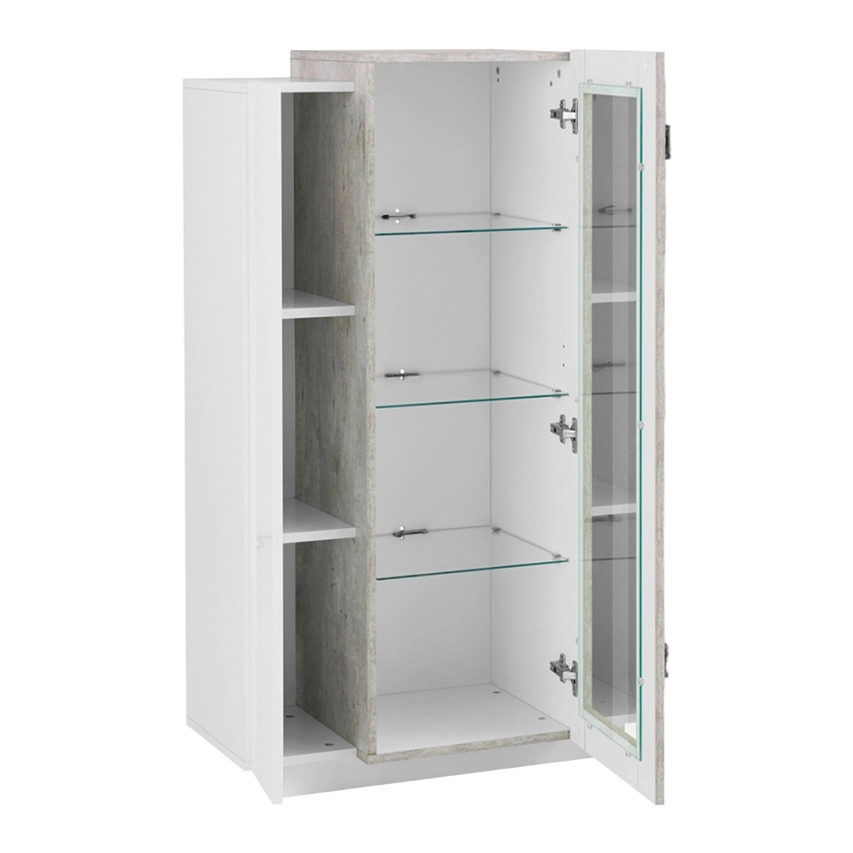Corona 120 cm Glossy White and Gray Designer Living Room Cabinet — 5