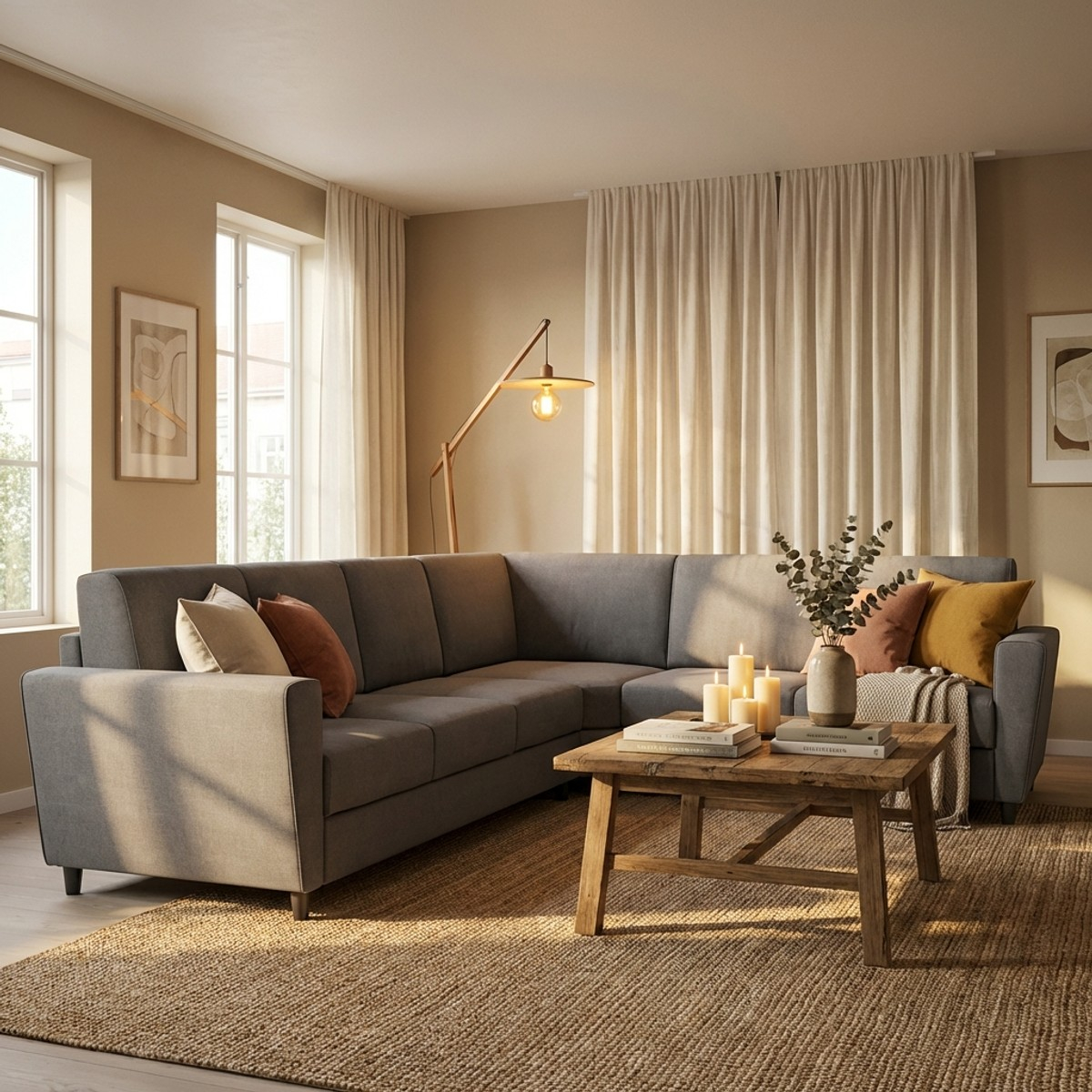 6-Seater Corner Fabric Sofa 288x248 cm Yasel Itamoby — 2