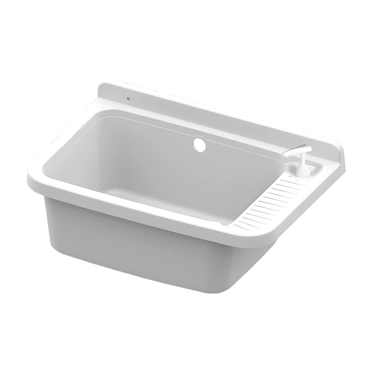 Wall-Mounted Resin Utility Sink with Dispenser 50 cm Yart 50 Mongardi — 2