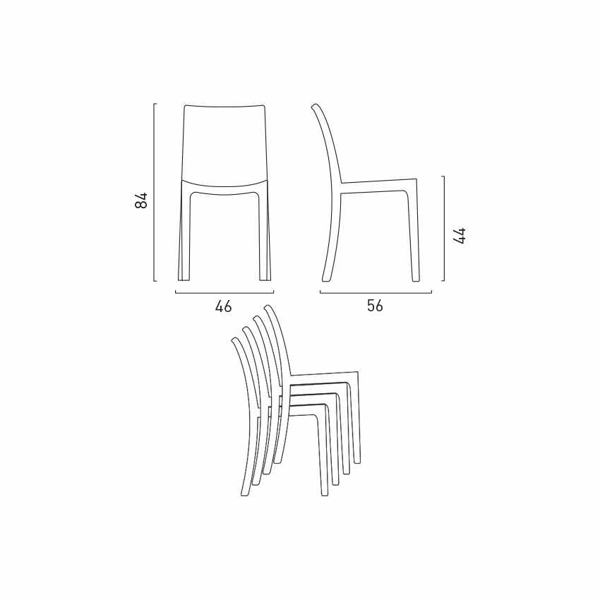 White Rectangular Table 150x90 cm with 6 Chairs Grand Soleil Bohème Summerlife — 7