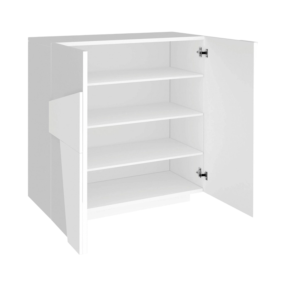 Modern design white shoe cabinet with 2 doors for 16 pairs Ping W16 — 5