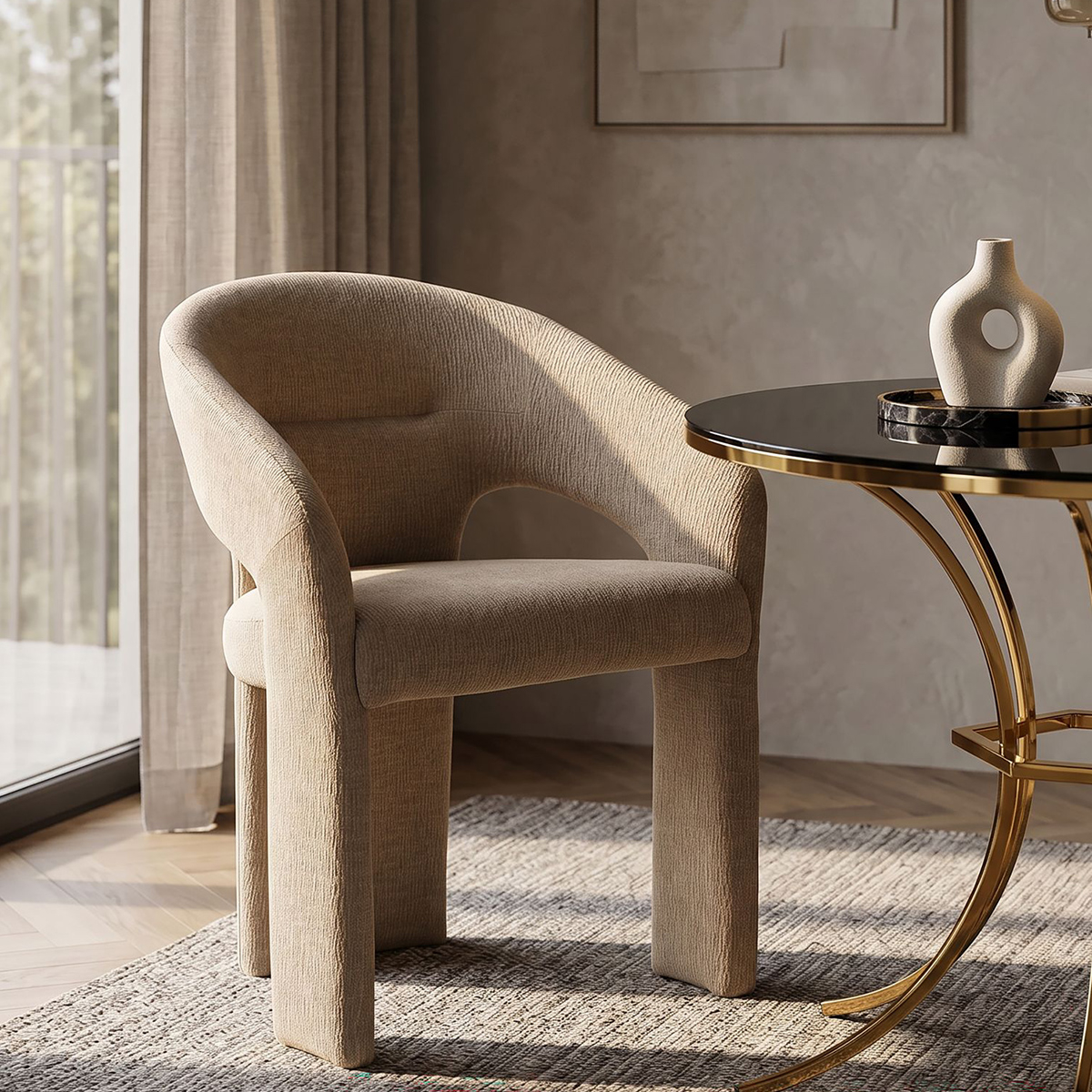 Modern Upholstered Armchair Dubai Poise with Armrests — 2