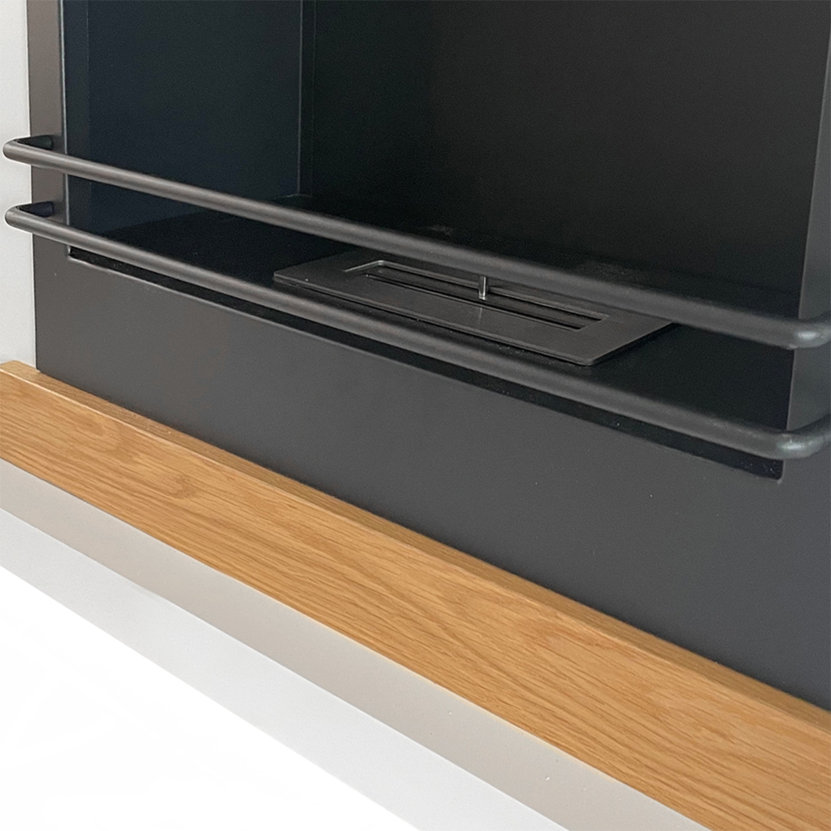 Divina Fire Stoccolma Freestanding Bioethanol Fireplace White Wood 75x24x68 cm — 5