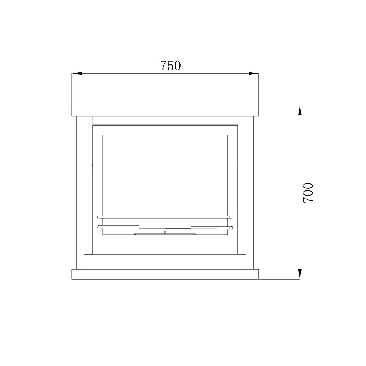 Divina Fire Stoccolma Freestanding Bioethanol Fireplace White Wood 75x24x68 cm — 8