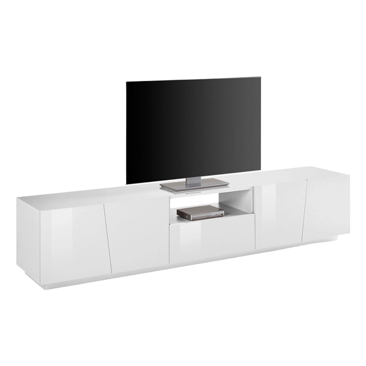 White TV cabinet with 4 doors and 1 drawer Vega Low XL — 5