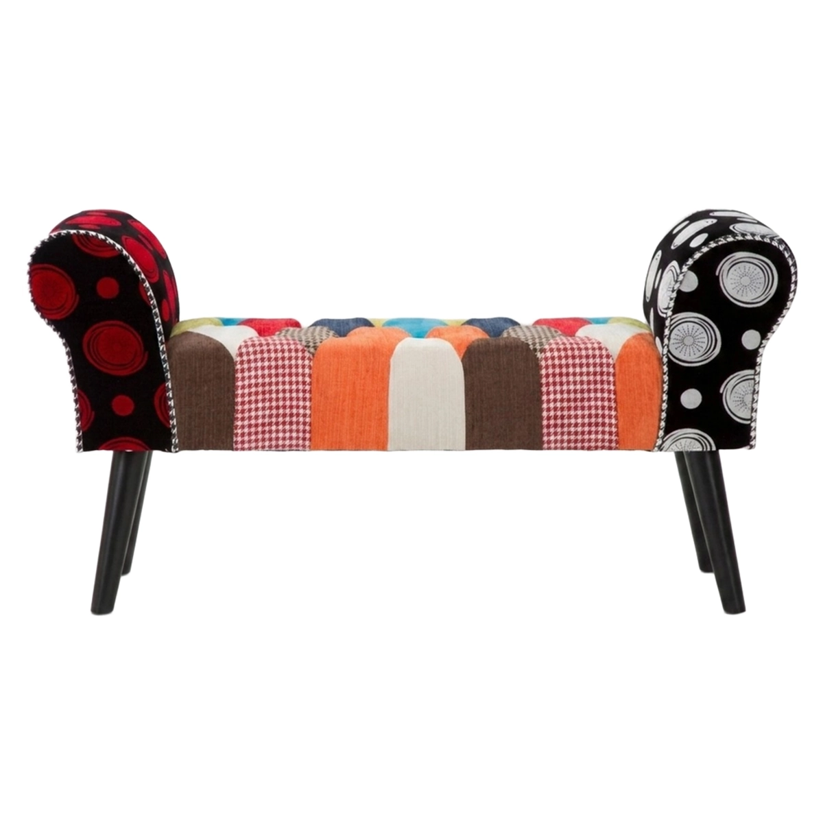 Imperial Upholstered Patchwork Wooden Bench Mauro Ferretti — 7