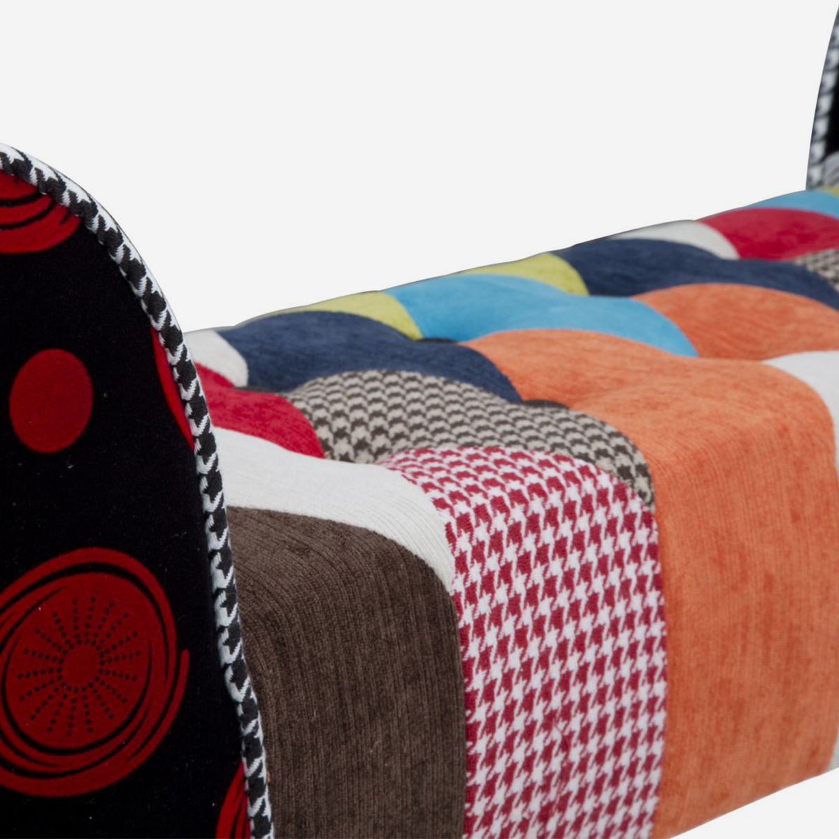 Imperial Upholstered Patchwork Wooden Bench Mauro Ferretti — 4