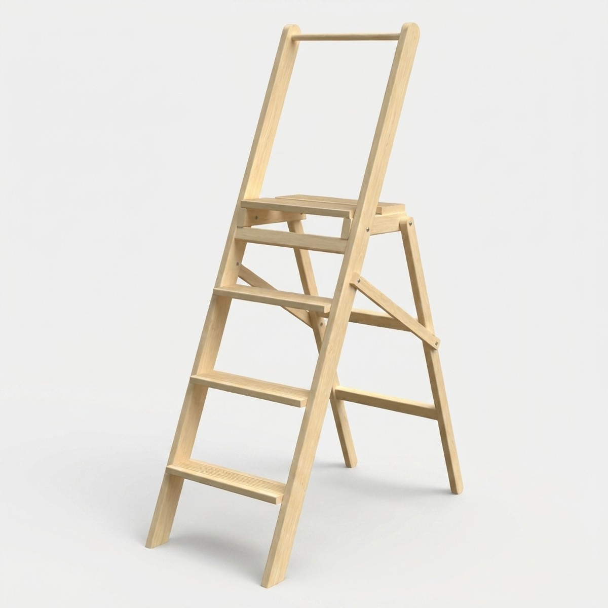 Scala pieghevole in legno di faggio 4 gradini Woody Plus
