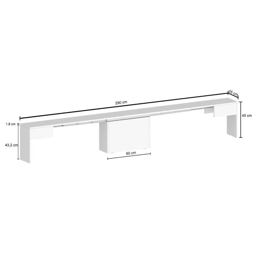 Extendable bench 66 to 290cm Web Furniture Pratika A — 10
