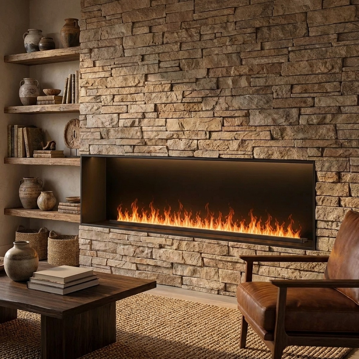 Built-in 3D water vapor electric fireplace Divina Fire Vapor3d125 — 2