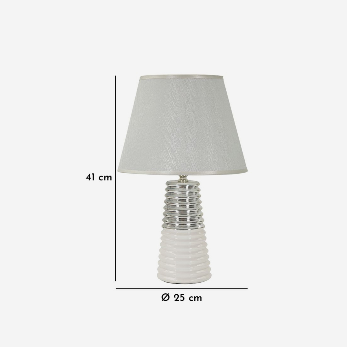 Candela Table Lamp in Ceramica with Fabric Shade — 3