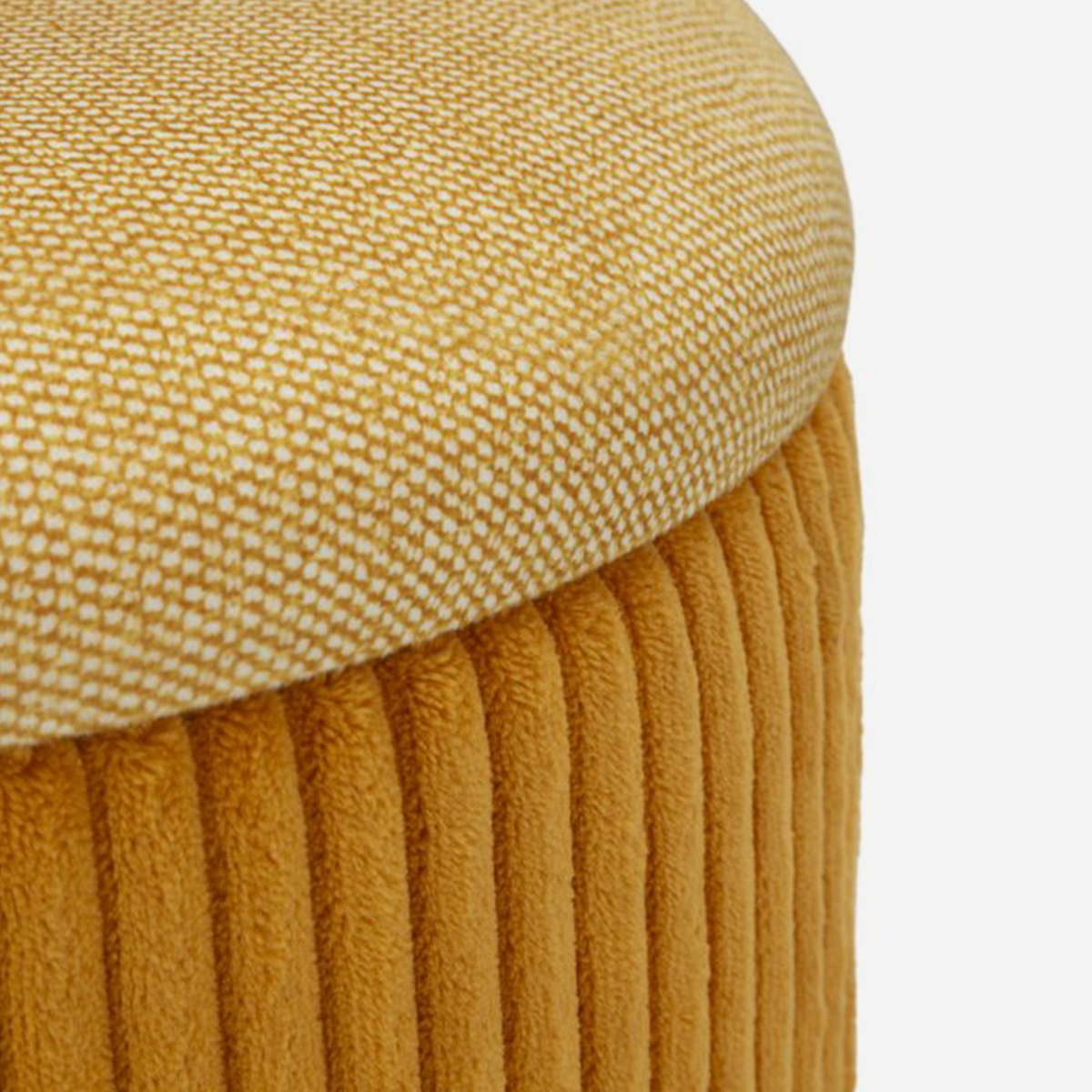 Set of 2 Bolzano padded round storage ottomans — 4