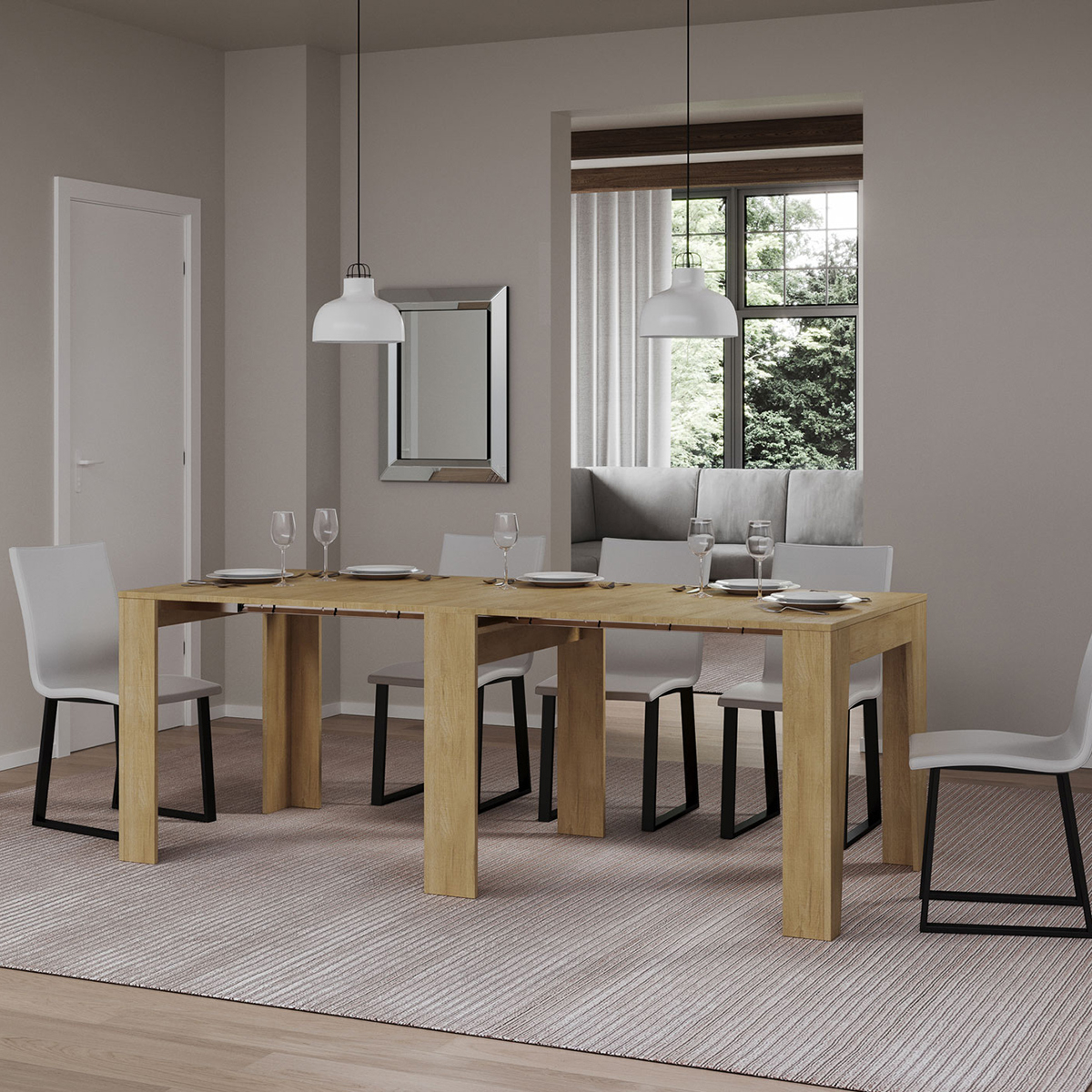 Modern Extendable Console Table for Hallway Living Room 90x25-181 cm Narrow — 2