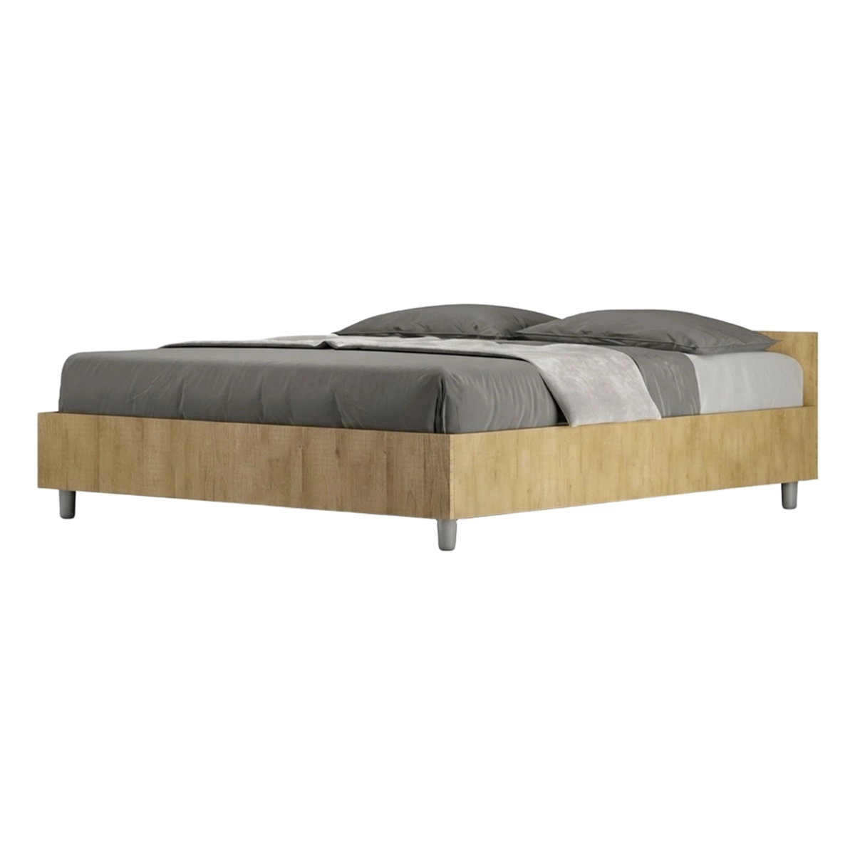 Nuamo Oak Double Storage Bed 160x190 cm with Slatted Base — 1