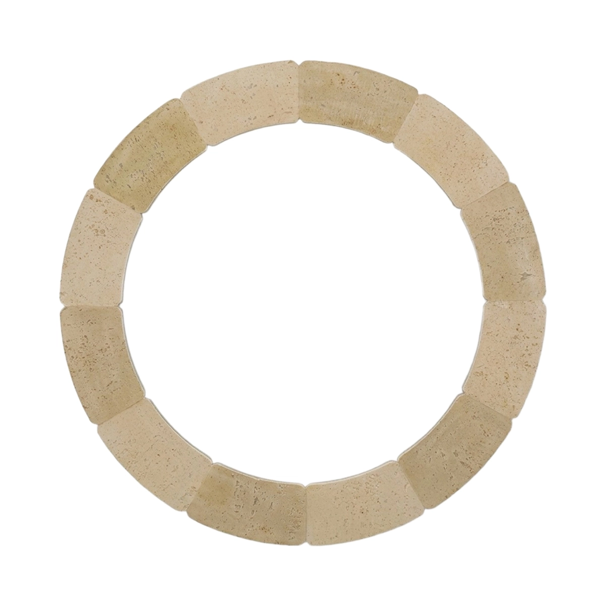 Round Wall Mirror Stone Effect 90cm Sculpted Stone — 3