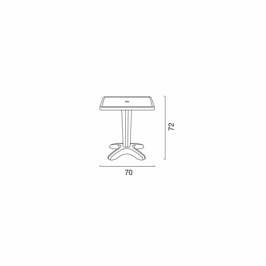 Square Outdoor Bar Table 70x70 Grand Soleil Zavor in Polipropilene — 3