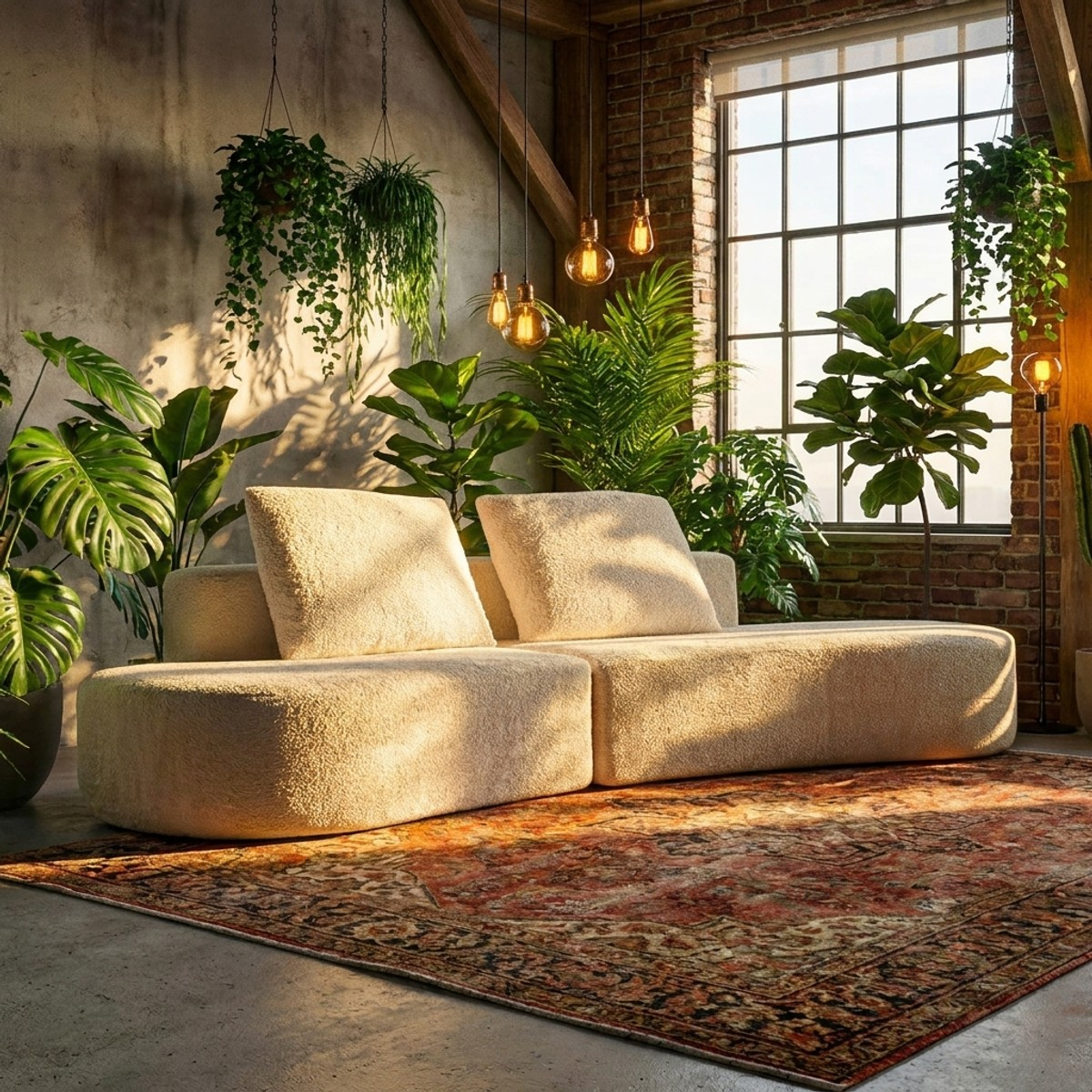 Island Modern 3 Seater Bouclé Sofa 238 cm Mauro Ferretti — 2