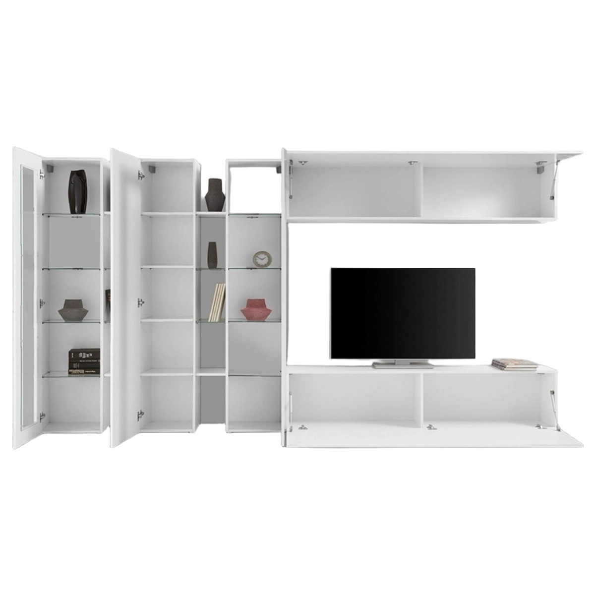 Modern Living Room Wall Unit with TV Stand 2 Display Cabinets Joy Mir — 8