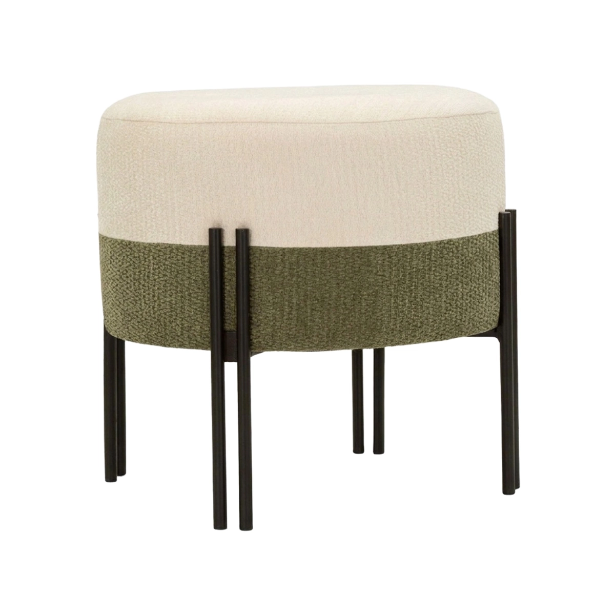 Tedy Tonal Modern Round Upholstered Polyester Ottoman — 1