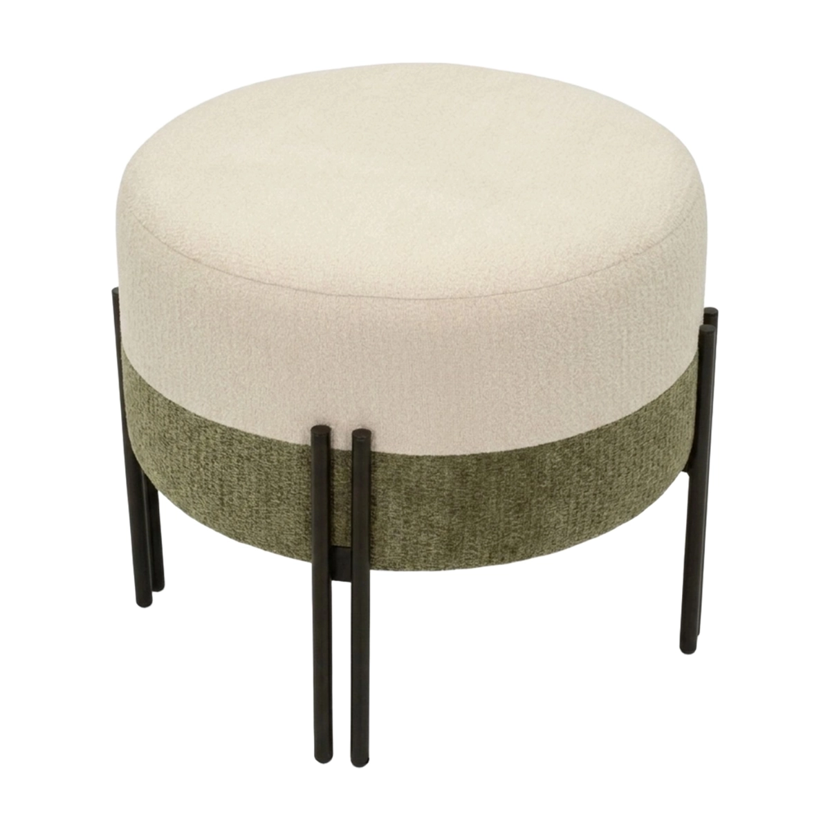 Tedy Tonal Modern Round Upholstered Polyester Ottoman — 3