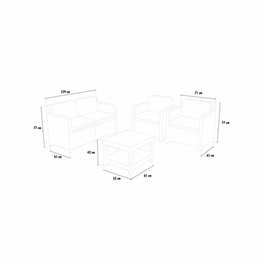 Grand Soleil Sorrento Poly 4 Seater Polyrattan Garden Lounge Set — 7