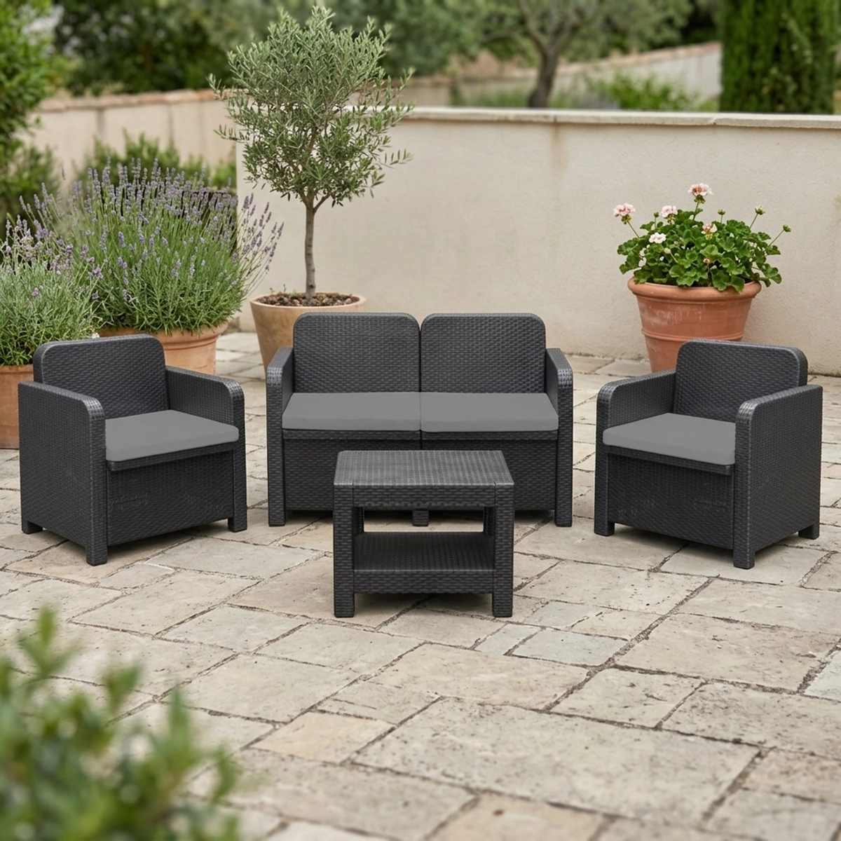 Grand Soleil Sorrento Poly 4 Seater Polyrattan Garden Lounge Set — 2