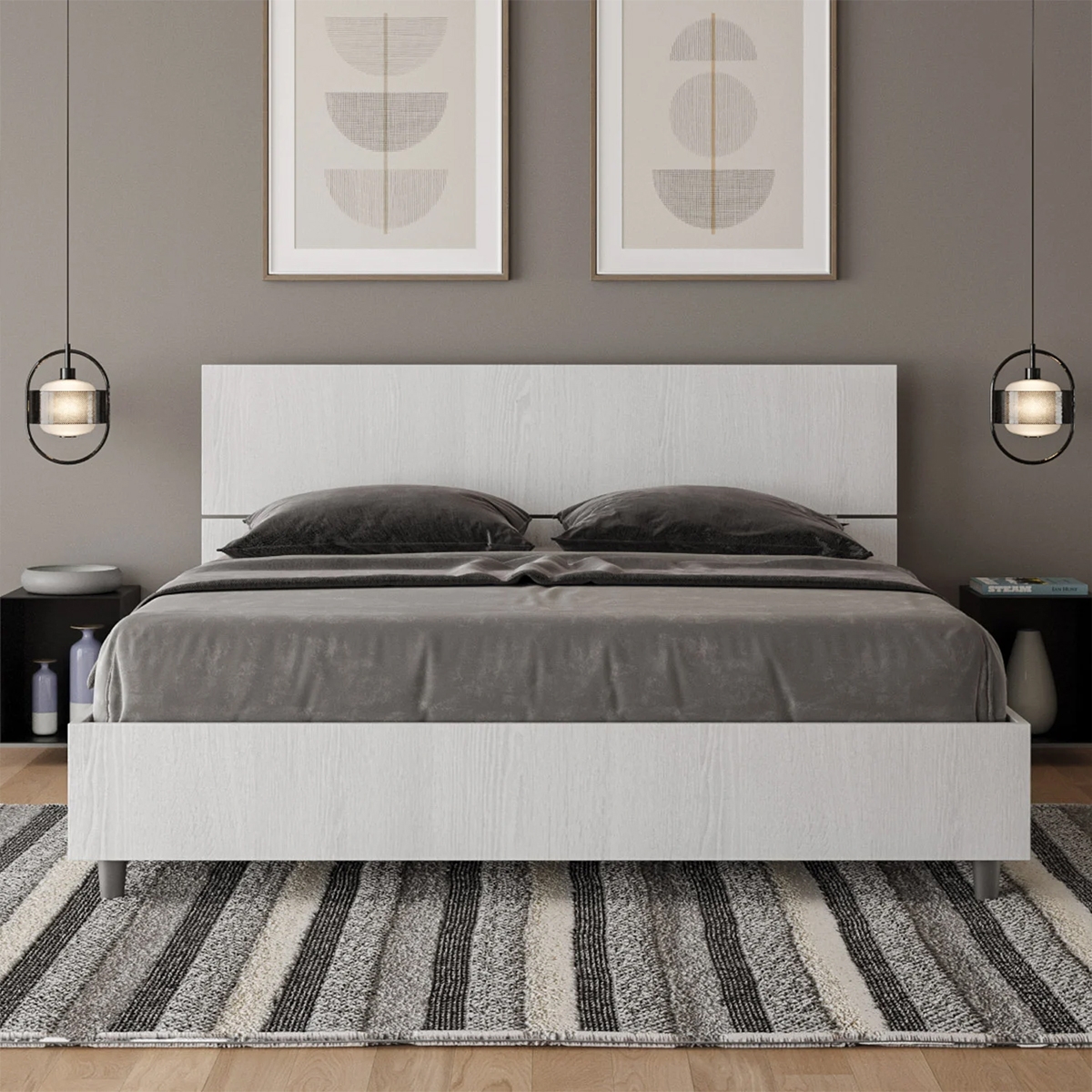 Demas Double Bed 160x190 cm with Inclined Headboard without Slats — 3