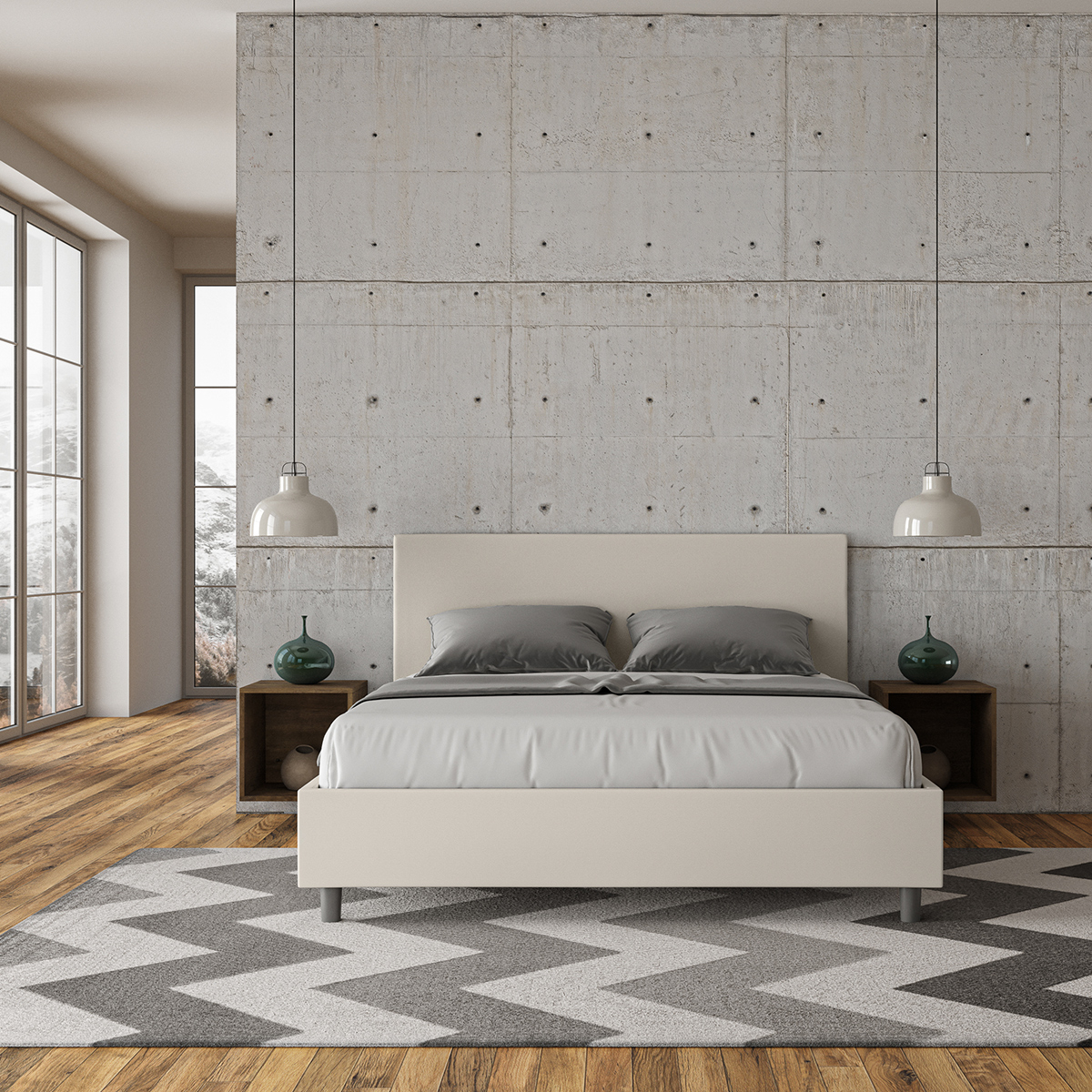 Adele M 160x190 Double Storage Bed in Faux Leather — 3