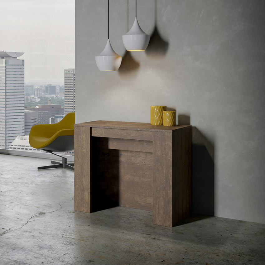 Extending Dining Console Table 90x48-296cm in Wood Venus Noix — 3