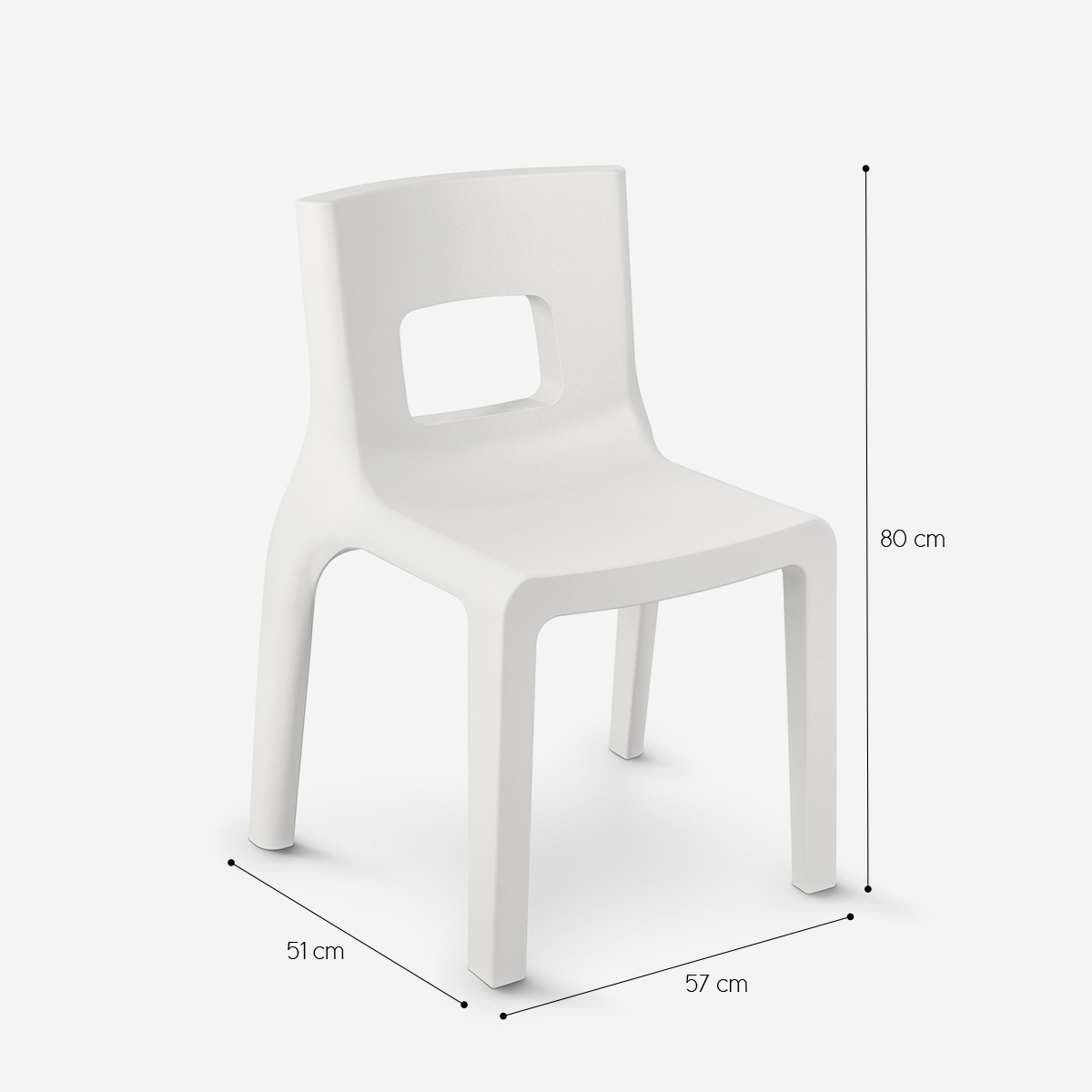 Set of 2 modern indoor and outdoor chairs Eos Polietilene — 5