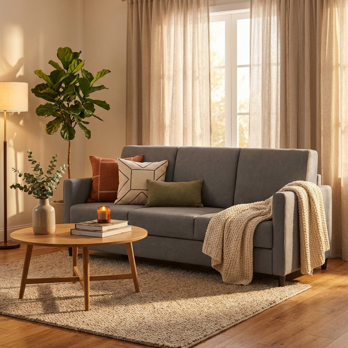 Modern 3-seater sofa 198cm upholstered fabric Karay 180 — 2
