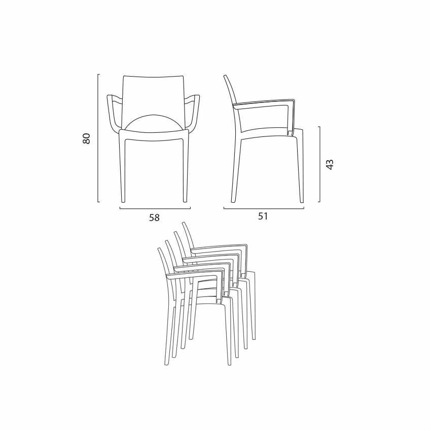 Armchair in Polypropylene for Bar and Dining Paris Arm Grand Soleil — 5