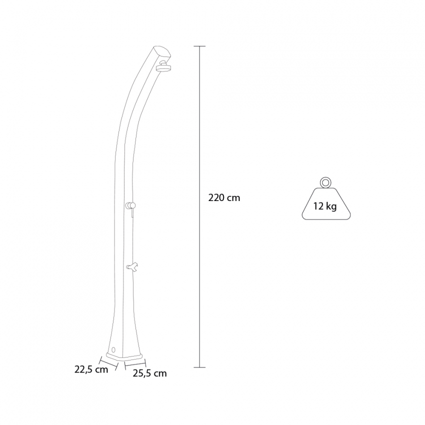Outdoor solar shower with additional bottom tap and 35l tank Arkema Design Happy XL H420 — 12