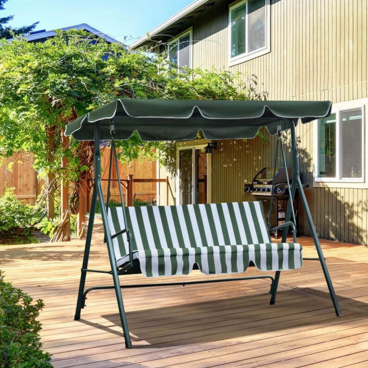 Cosma Green Garden Swing Chair with Removable Cushions — 2