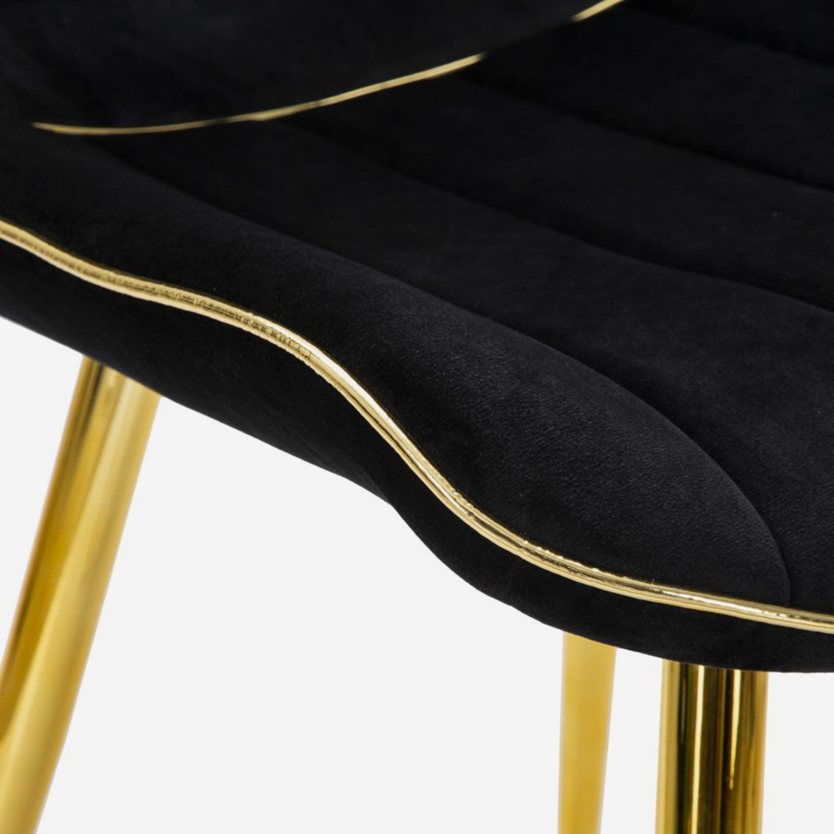 Set of 2 Paris Modern Upholstered Dining Chairs in Fabric and Metal — 4