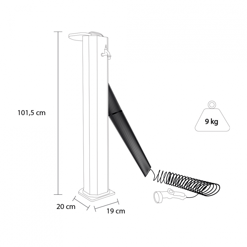Garden fountain with spiral hose and garden tap Arkema Design Garden Surprise GS145 — 6