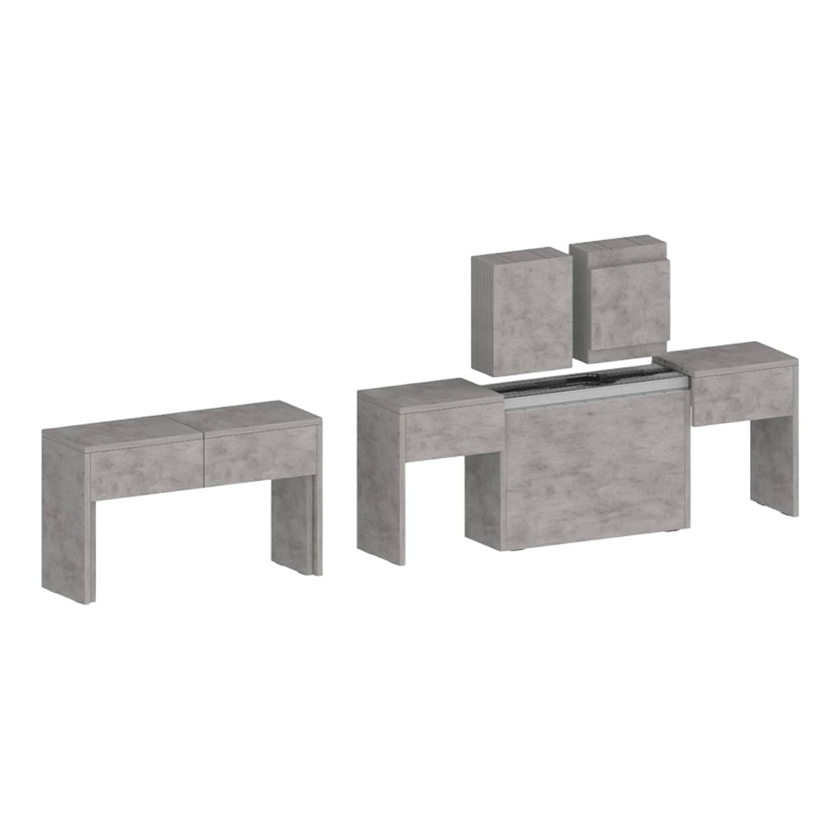Set of 2 Extendable Benches 66-290cm Pratika A + B Web Furniture — 7