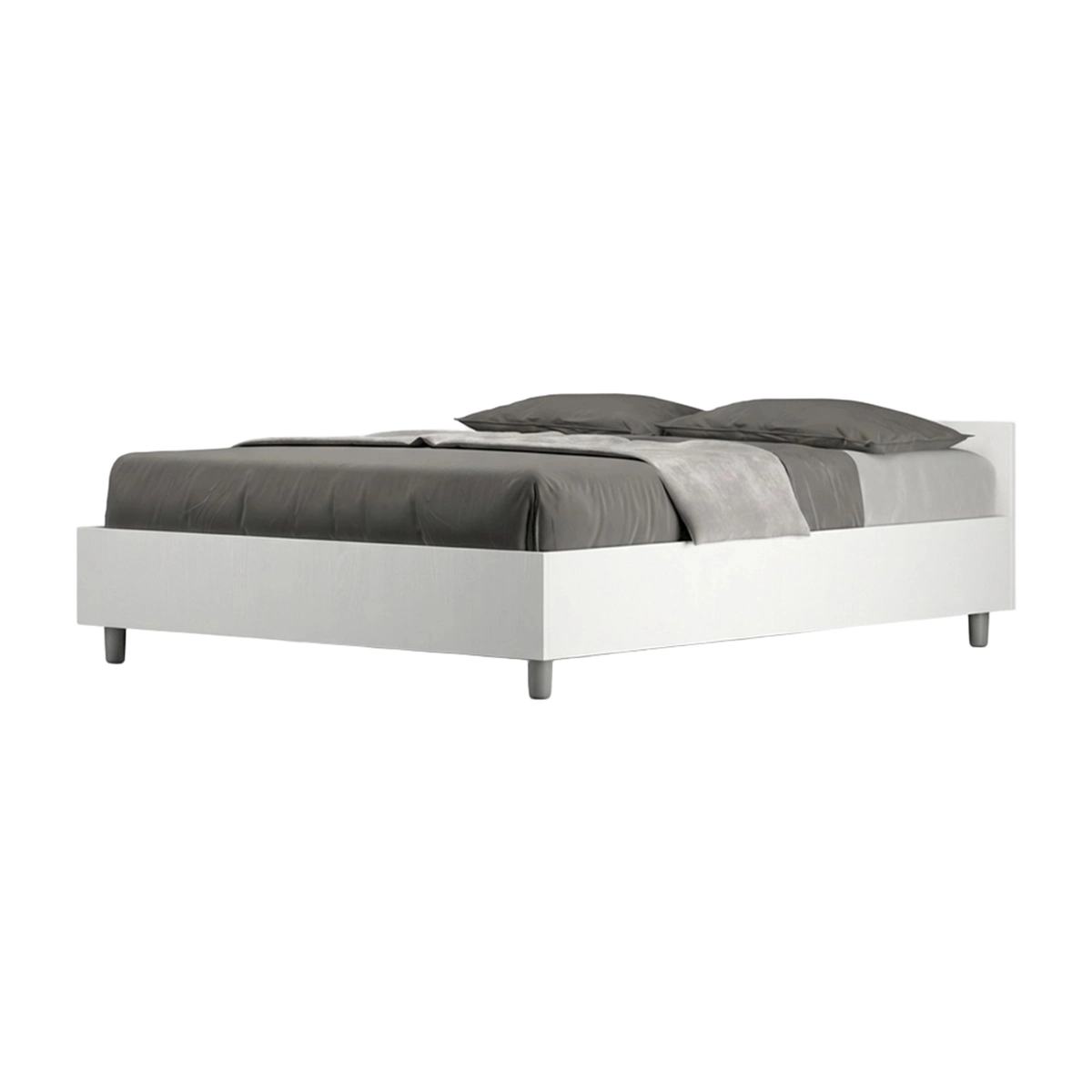 Nuamo Itamoby French Double Storage Bed 140x190 White Wood — 1