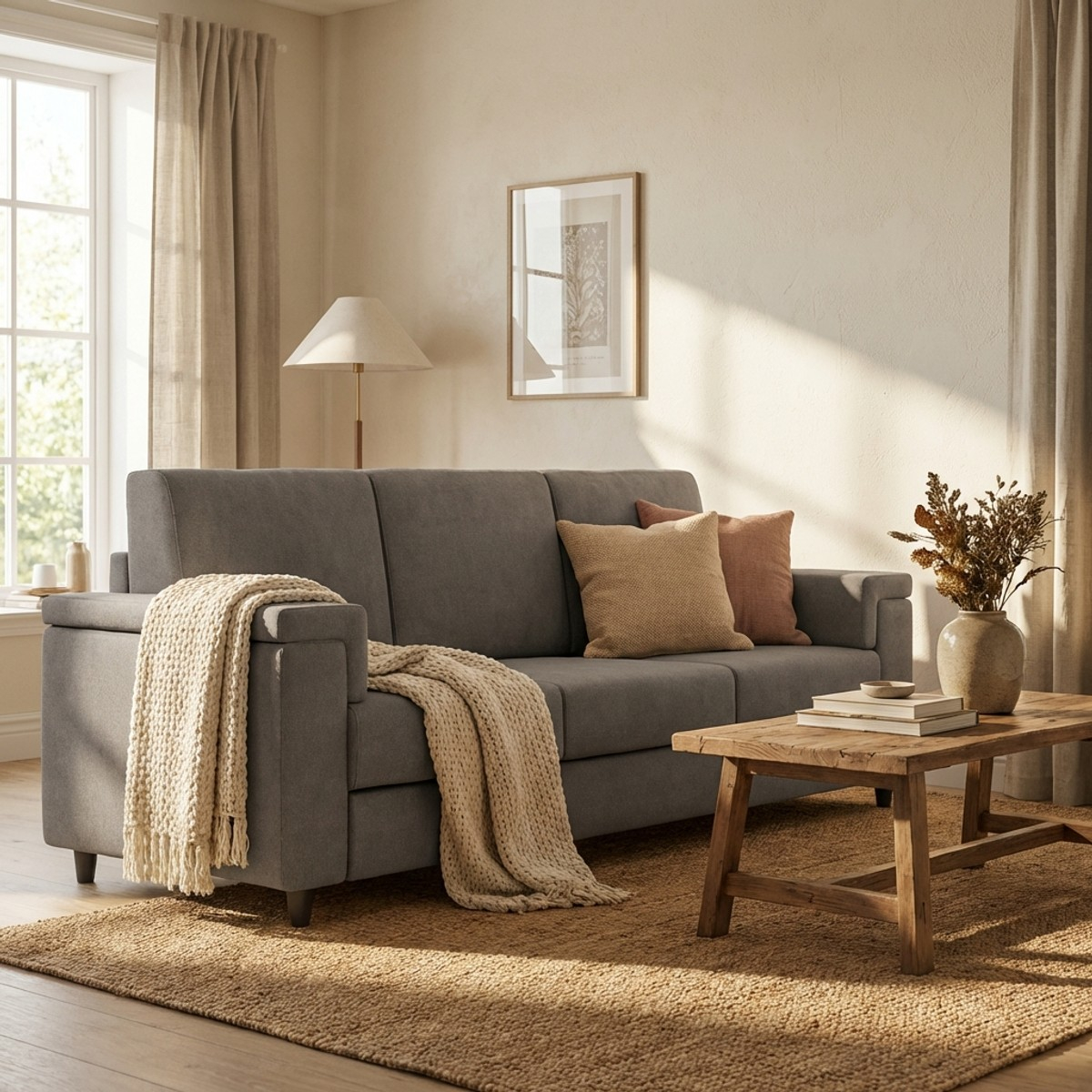 Modern 3-Seater Fabric Sofa 208cm Marrak 180 — 2