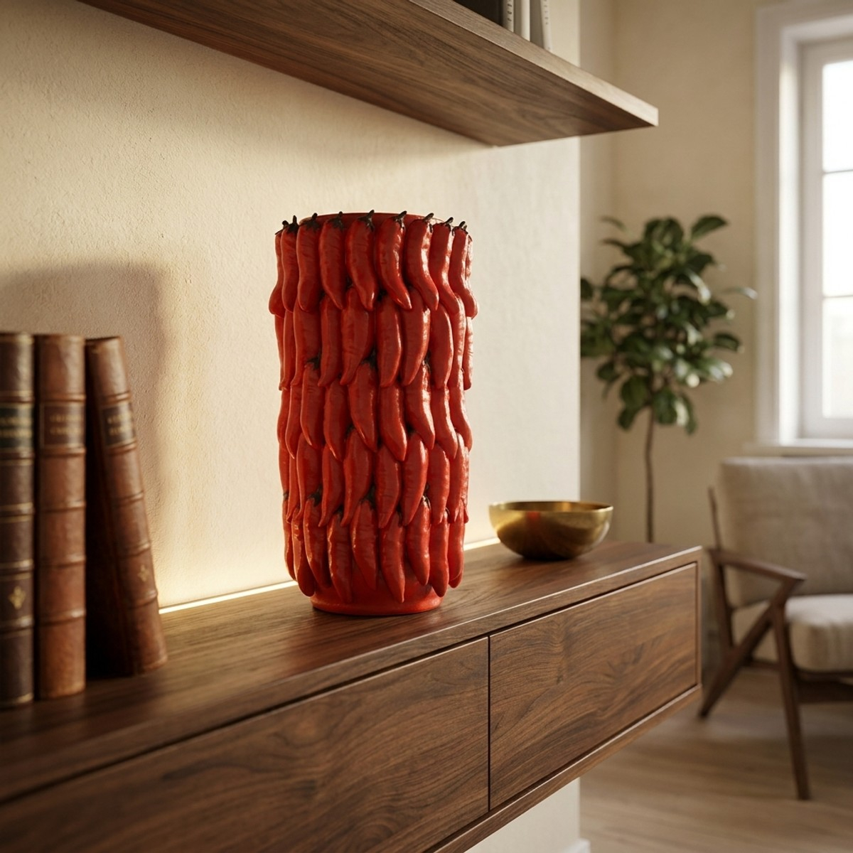 Chili Decorative Resin Vase with Chilli Peppers Mauro Ferretti — 2