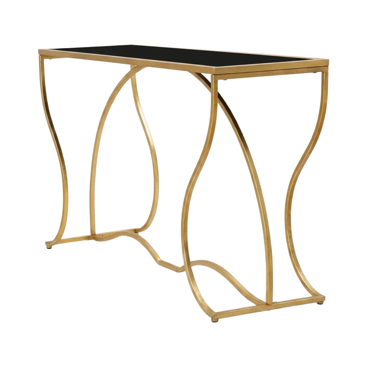 Modern Entryway Console Table in Iron and Tempered Glass Sunshine — 3