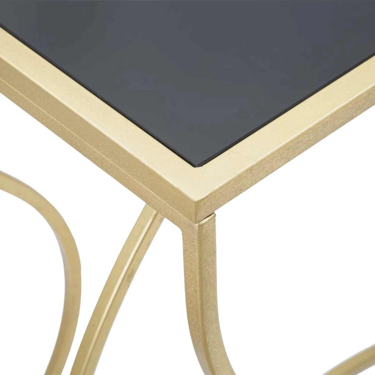 Modern Entryway Console Table in Iron and Tempered Glass Sunshine — 4