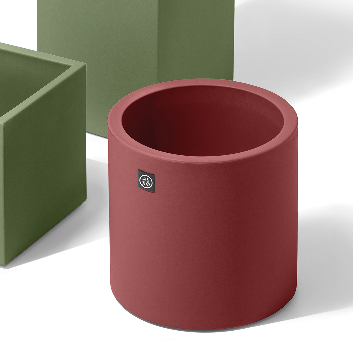 Modern cylindrical planter indoor outdoor Loto cilindro 40 LYXO — 2