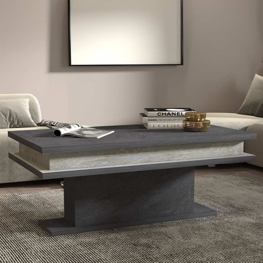 Modern Coffee Table with RGB LED Light 100x55cm Little Big — 2
